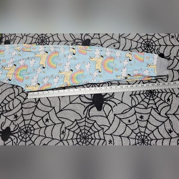 Llamacorn Rainbow Candy Themed Multi Colored Pajama Pants - Picture 4 of 4